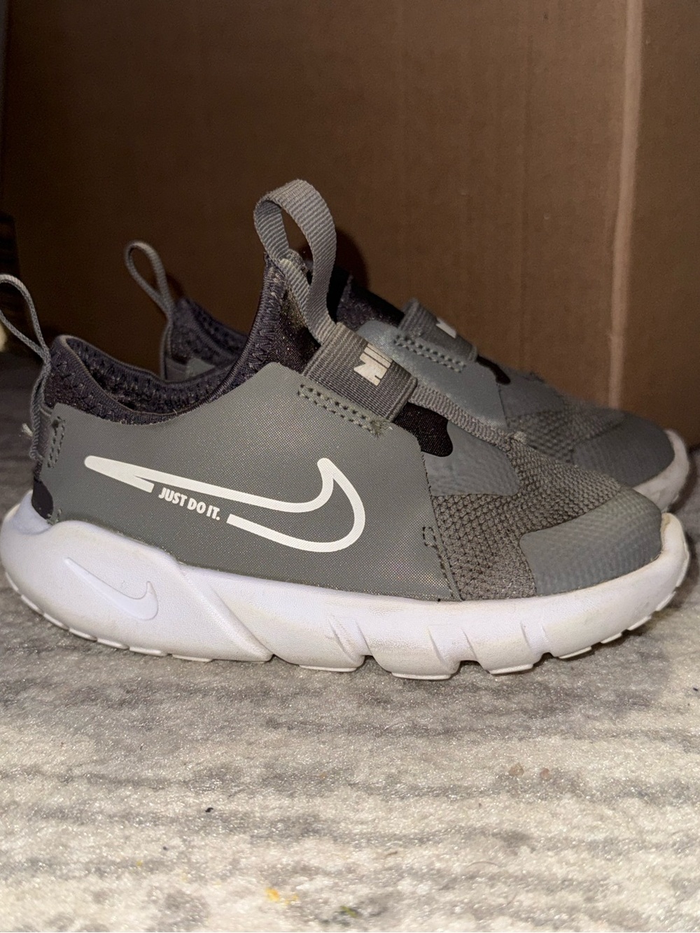 Nike Flex Runner Toddler Gray Slip-On Sneakers